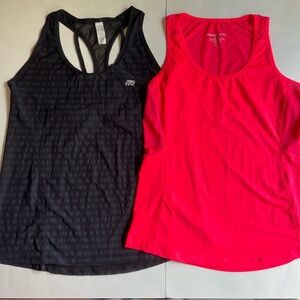 Marika Black & Neon Pink Athletic TankTops Set